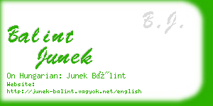 balint junek business card